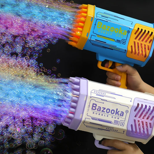 Rocket Bubble Gun – 69-Hole Automatic Blower with Lights for Kids' Fun! - My Store